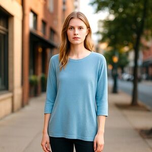 Calvin Klein Soft Blue Long Sleeve Top